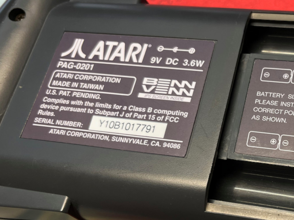 Serial Number Addon for Rear Back Sticker Kit for Atari Lynx 1
