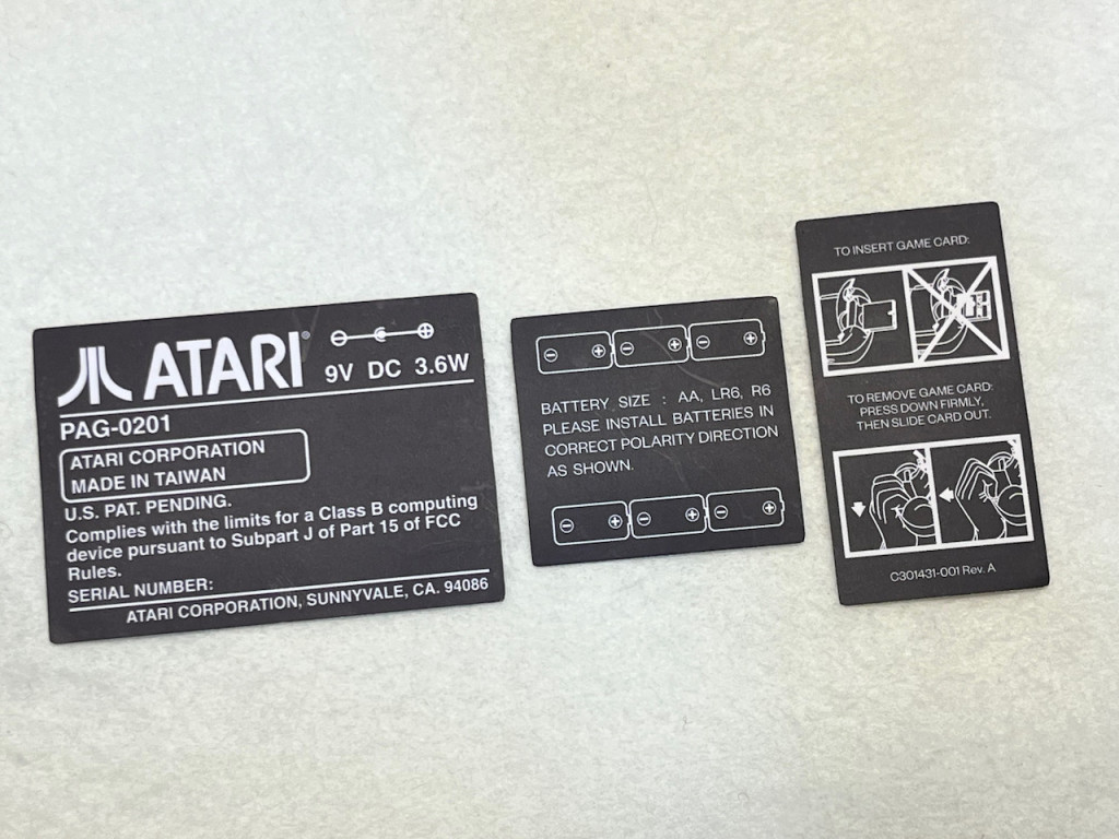 Atari Lynx 1 Back Sticker Kit - PAG-0201