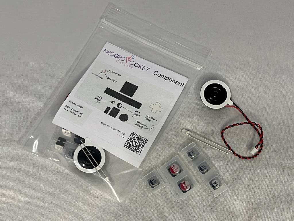 Capacitor Replacement and Refurb Kit with Replacement Speaker for SNK Neo Geo Pocket Color NGPC