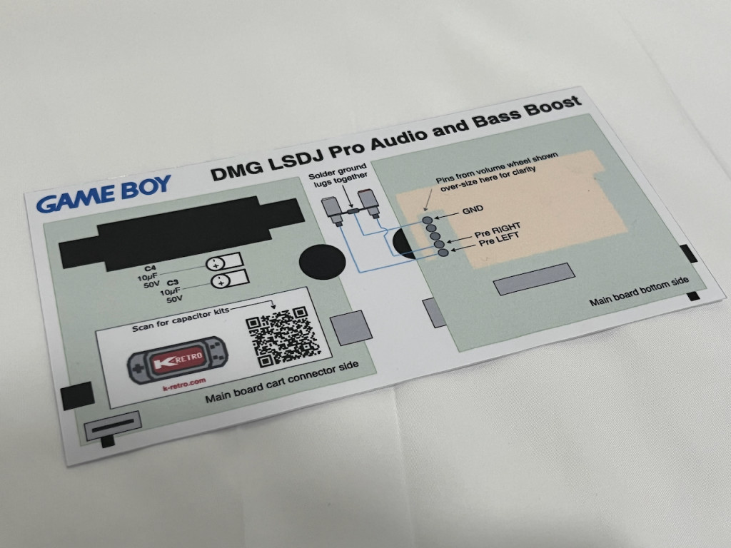 Game Boy DMG LSDJ Kit Component Installation Map