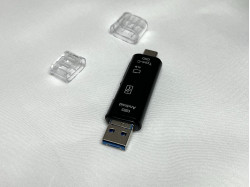 5 in 1 SD micro-SD card adapter for USB and USB-C