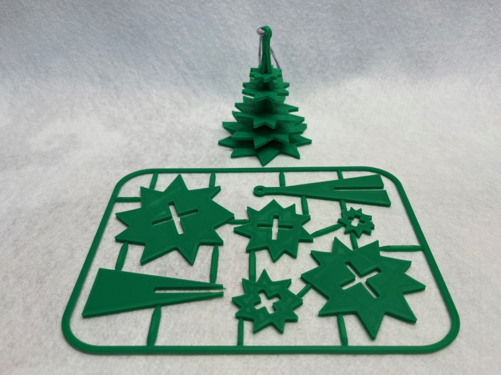 Green Pine Tree on a Card Ornament