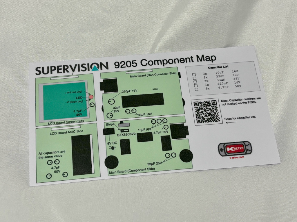 Component Map for Watara Supervision 9205