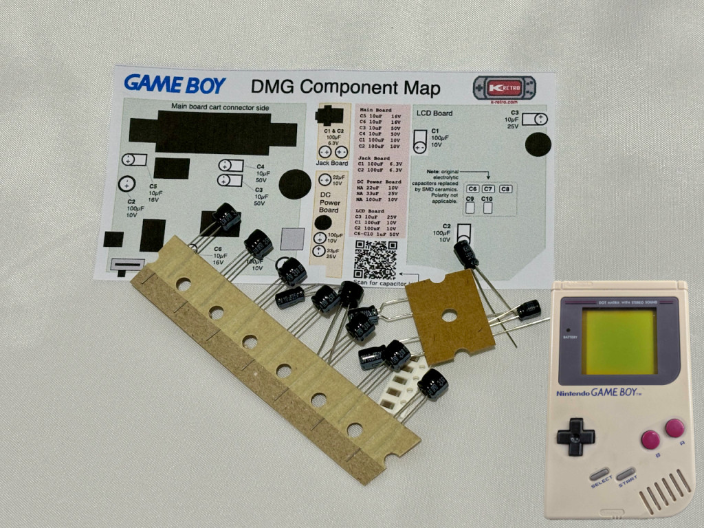 Capacitor Replacement Kit for Nintendo Game Boy Original DMG