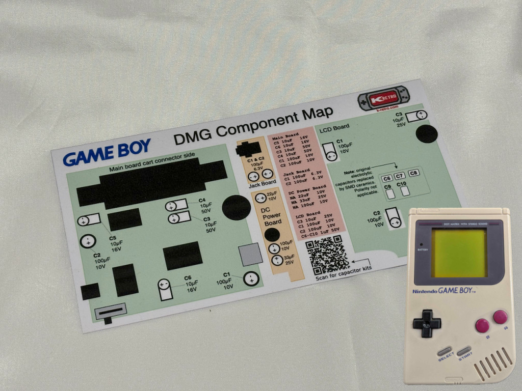 Component Map for Nintendo Game Boy Original DMG