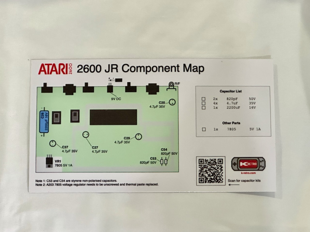 Component Map for Atari 2600 JR