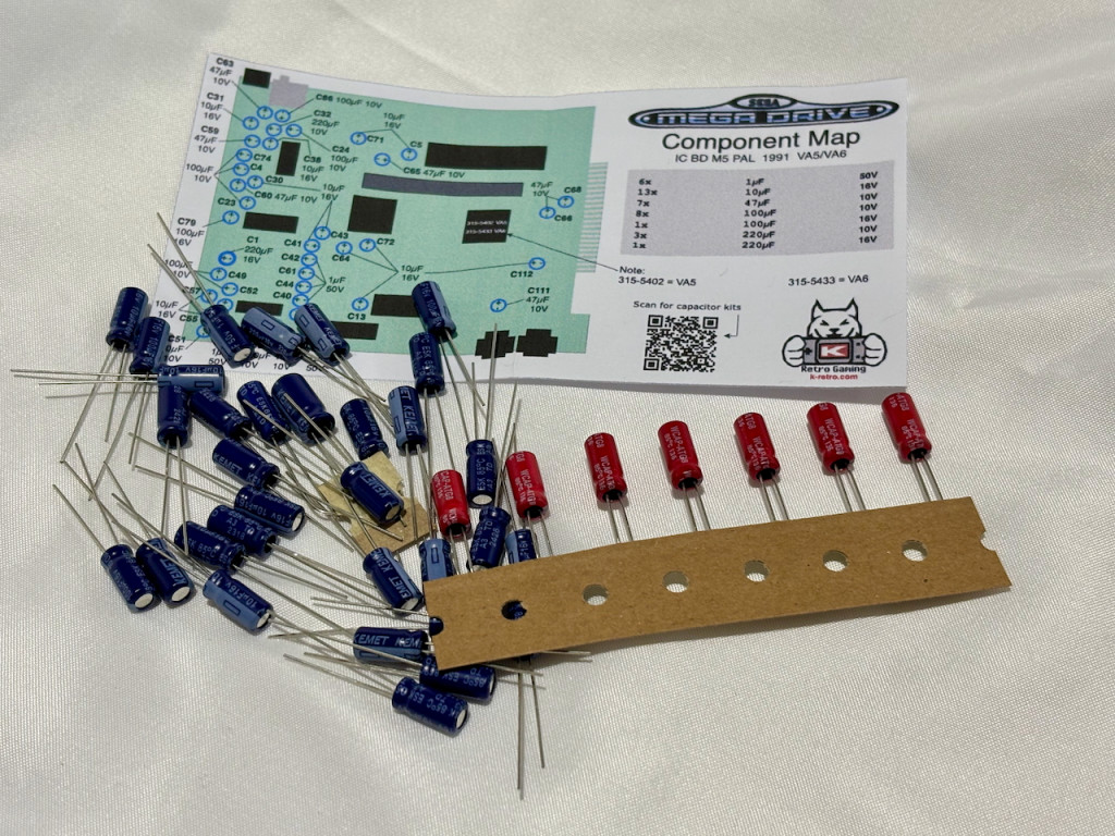 Capacitor Replacement Kit for Sega Mega Drive Genesis VA5/VA6