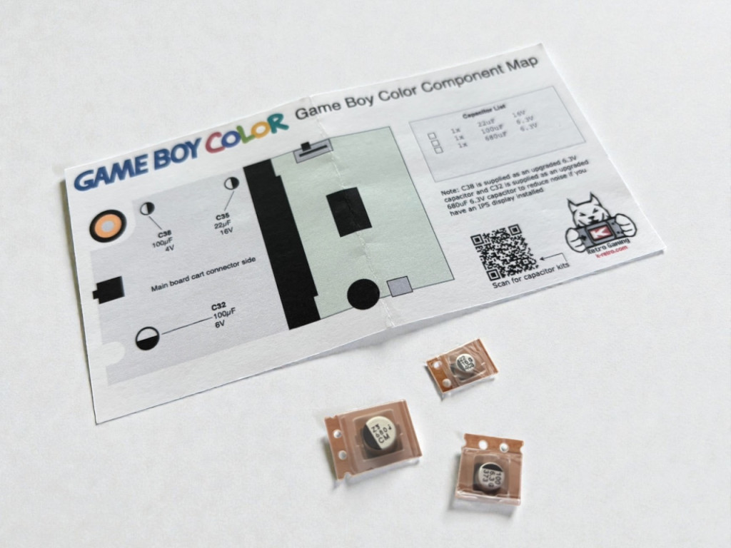 Capacitor Replacement Kit for Nintendo Game Boy Color