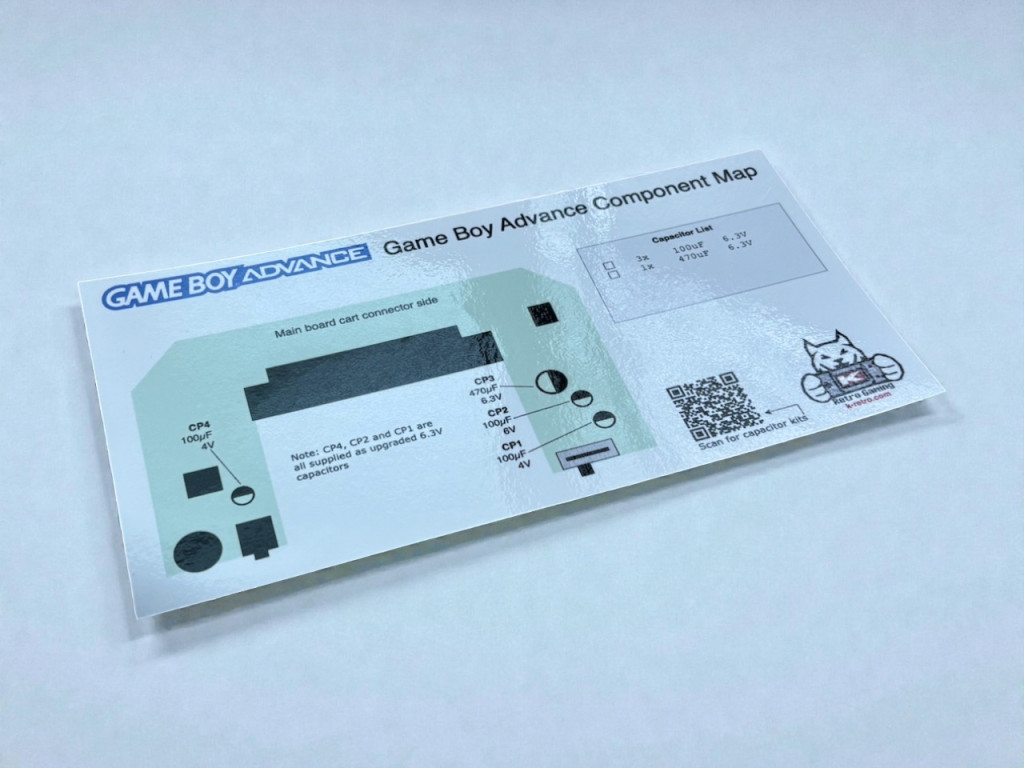 Component Map for Nintendo Game Boy Advance