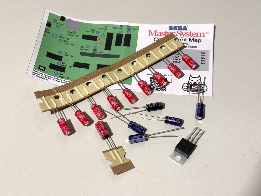 Capacitor Replacement and Refresh Kit for Sega Master System M4Jr PAL