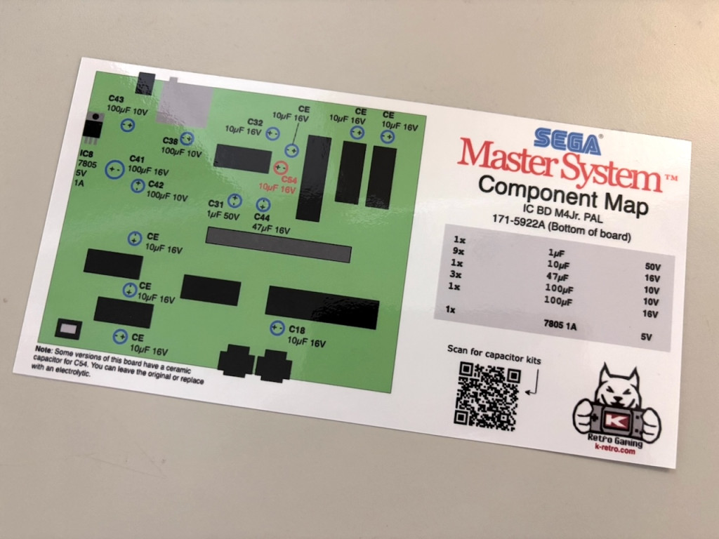 Component Map for Sega Master System M4Jr PAL