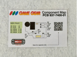 Component Map for Sega Game Gear 837-7400-01 Audio Board